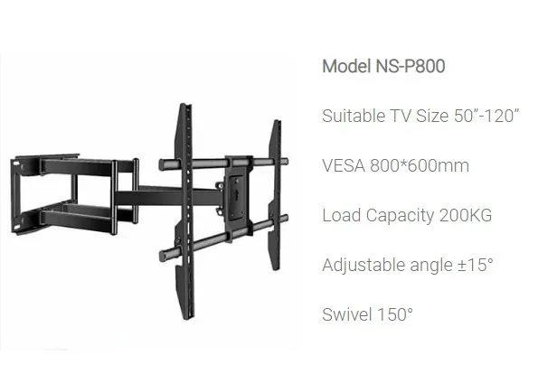 Master-D Double Arm Cantilever Bracket - 50" to 120" | Model: NS-P800